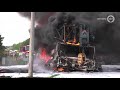 Hijskraan in brand op A50, snelweg lange tijd dicht