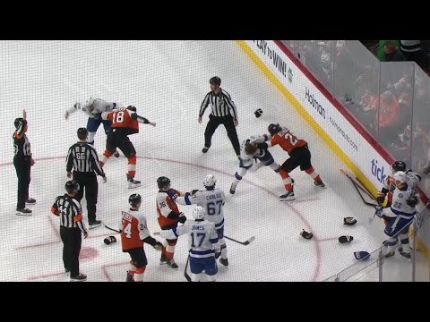 🔥Multiple Fights Erupt🔥 3rd Period, Lightning @ Flyers