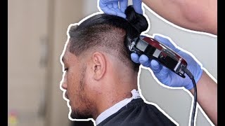 BEST FADING TECHNIQUE! LOW MANBUN SKINFADE! TRANSFORMATION!!