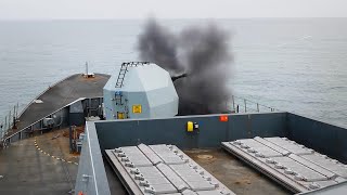 HMS Dauntless neutralises mass drone attacks in live fire exercise