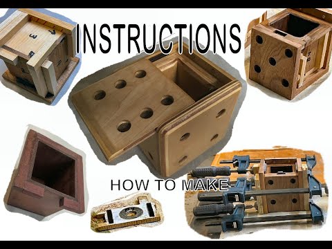 Wooden Dice Puzzle Box - INSTRUCTIONS - helpful links in Description