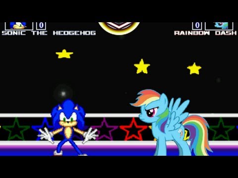 MUGEN無限格鬥 Sonic VS Rainbow Dash【Watch Mode】音速小子VS彩虹小馬雲寶【觀戰模式】
