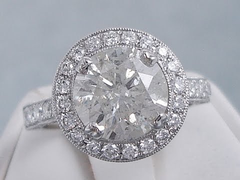 4.37 ctw Round Cut Diamond Engagement Ring - BigDiamondsUSA