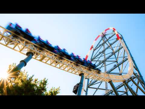 Off-ride footage of a Top Thrill 2 train
