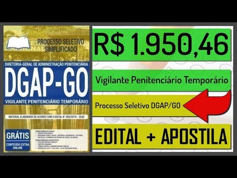 Processo Seletivo Simplificado DGAP GO 2019 - Apostila Para Vigilante Penitenciário Temporário