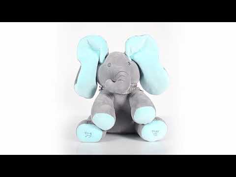 12" Stuffed Plush Elephant Doll Peek-a-Boo Elephant