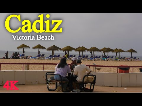 CADIZ, SPAIN 🇪🇸 WATERFRONT BEACH 🏖️ - 4K VIRTUAL WALKING TOUR