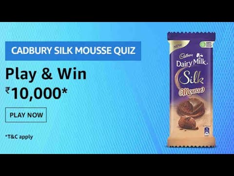 Amazon quiz answer dairy milk price by  ₹10000
