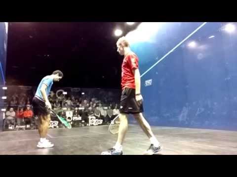 Nick Matthew v Tarek Momen - slo-mo rally