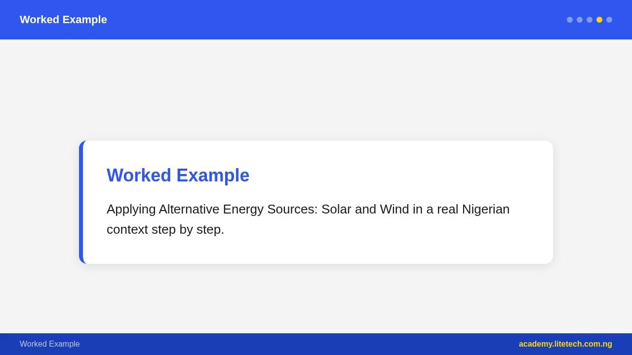 JSS 3 Basic Technology - Alternative Energy Sources: Solar and Wind | Nigerian Curriculum
