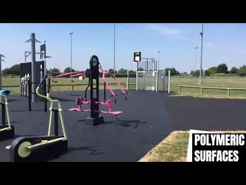 Wetpour Surface Installation at an Outdoor Gym in Cambridgeshire | Wetpour Surfacing