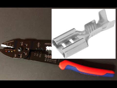 How to crimp cable lugs, female flat connector
