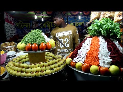 Street Food at Indian Village Fair| Huge Tikia Chaat/Ghugni Chaat Selling at Kolkata Street Video