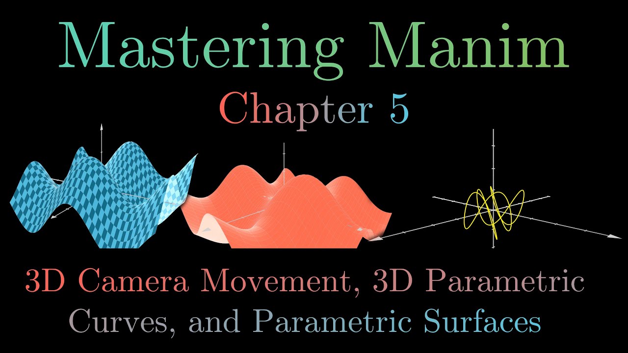 3D Graphing, 3D Camera Movement, 3D Parametric Curves & Surfaces2D | Mastering Manim Chapter 5