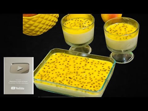 PASSION FRUIT MOUSSE | පැෂන් ෆෘට් මූස් |#How to make| #nobake  passion fruit mousse
