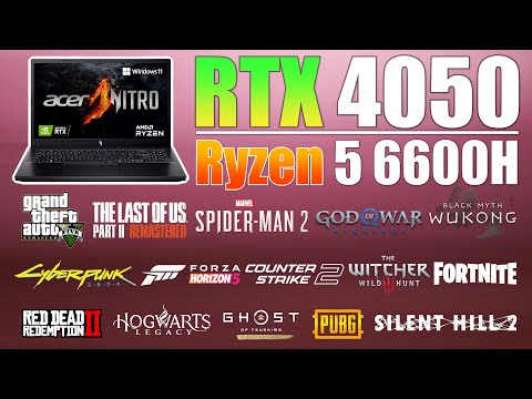 Acer Nitro V 15 : RTX 4050 + Ryzen 5 6600H - 15 Games Tested