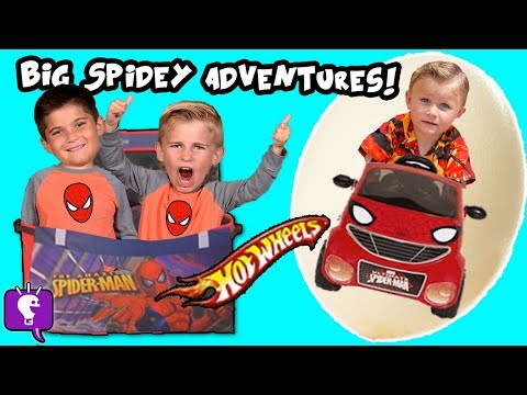 Giant Spiderman Surprise Eggs and Kids Adventure