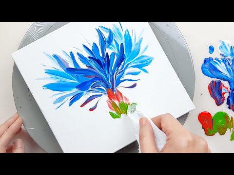 (416) Cornflower | Tissue paper painting | Fluid Acrylic Pouring for beginners | Designer Gemma77