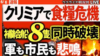 20:30～緊急🔥クリミアで食糧危機発生！ソ連時代に逆戻り燃料配給食糧制限、補給船8隻波状撃破でロシア軍兵站に大打撃【ウクライナ戦況Live】車の燃料奪い合い