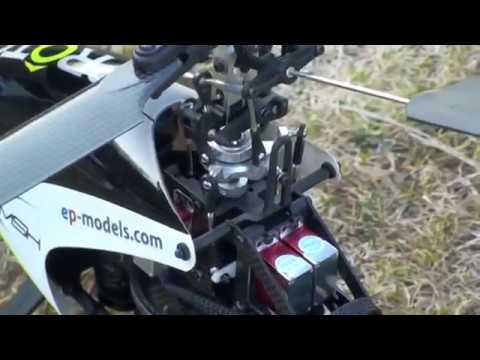 2011-2-3 MSH Mini PROTOS Flybar Head MKS DS95 Servo 4S Lipo Test Flight