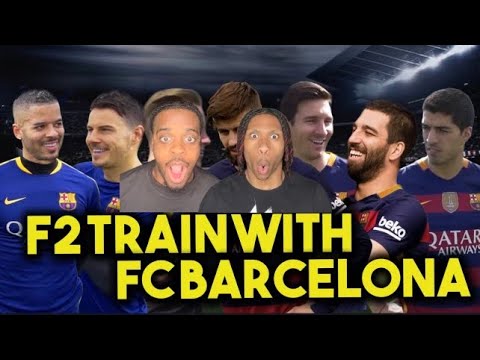 F2 TRAIN WITH FC BARCELONA - MESSI, SUAREZ, PIQUE!!