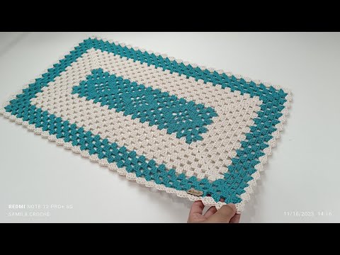 TAPETE RETANGULAR ESMERALDA EM CROCHÊ FÁCIL E RÁPIDO, passo a passo completo
