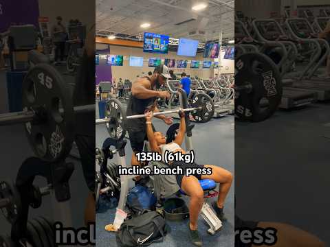 First Time! 135lb (61kg) Incline Bench x 2🥵 #fitness #fitnessmotivation #workout #shorts
