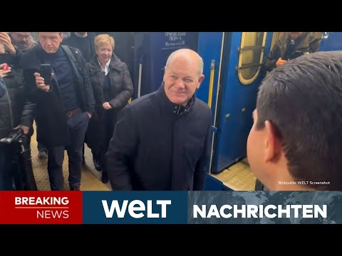 BLITZBESUCH IN KIEW: Kanzler Olaf Scholz sagt Ukraine weitere Waffenhilfe zu | WELT Livestream