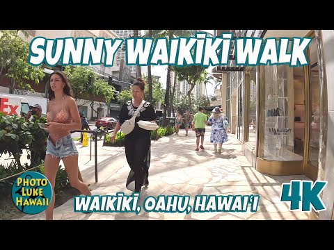Sunny Waikiki Walk Royal Hawaiian Center até Waikiki Beach 4K60 20 de março de 2023 Oahu Havaí