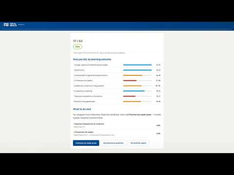 Demo of the 18th Edition study package — mock exams, handbooks and lookup drills