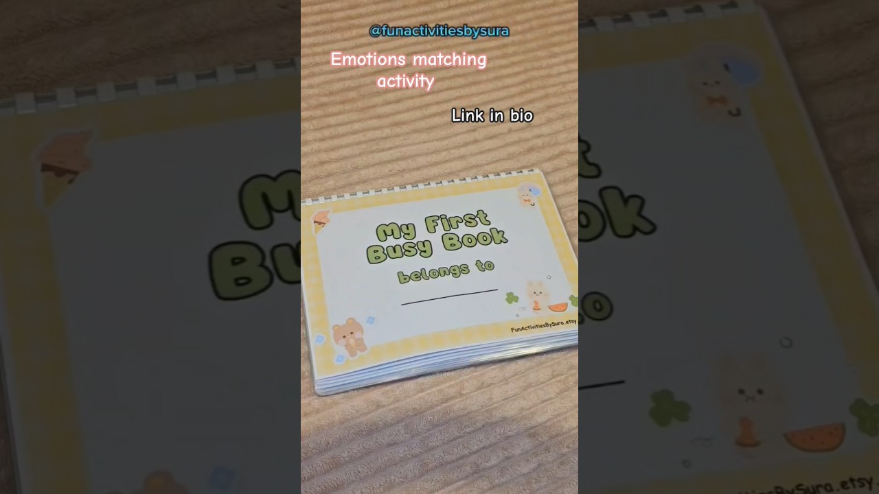 Emotions matching activity #emotions #learnemotions #busybook #activityforkids #fyp #shorts #etsy
