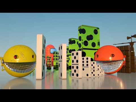Best of Domino Effect COMPILATION 5 [ Robot Pacman, Jelly Pacman, Siren Head, Among Us ]