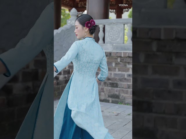 ND26B645- Sét bộ áo dài lụa tô châu