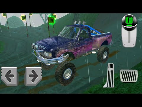 4x4 Dirt Offroad Parking Gameplay Walkthrough Part 4 - New Blue Truck Race Car Driving