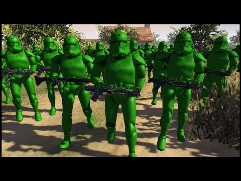 Plastic Green CLONE ARMY MEN!? - Men of War: Star Wars Mod Battle Simulator