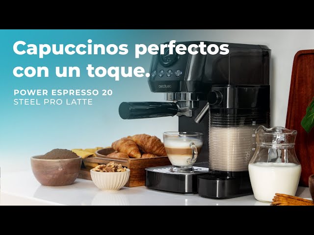 Cafetera Semi-automatique Cecotec Power Espresso 20 Steel Pro Latte 1,3L 20 bars avec réservoir lait video