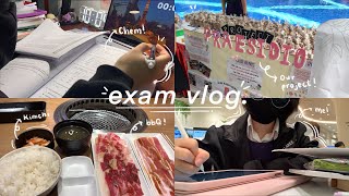 exam vlog 🌷 | study time lapses, mugging, library trips