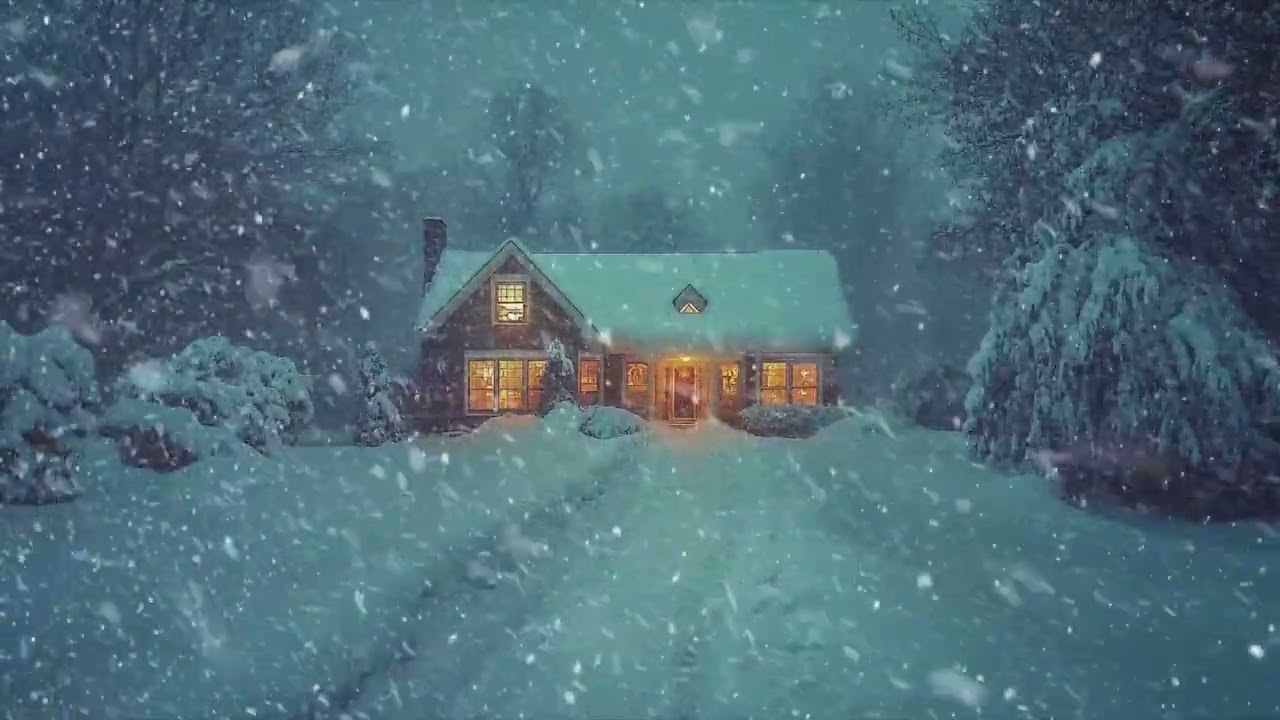 Serene Snowfall and Gentle Winds | Relaxing Winter Ambience for Study, Meditation, and Stress Relief