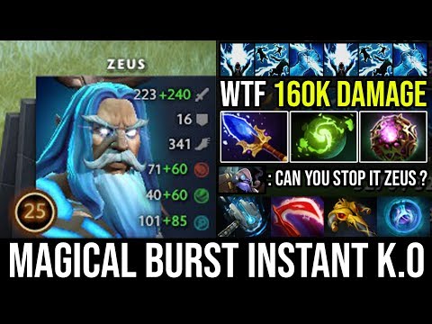 Brutal 160k Damage Crazy Magical Burst Instantly Deleted Enemy | 9000MMR Zeus 30Kills by Noone DotA2