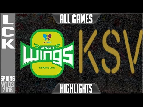 JAG vs KSV Highlights ALL GAMES | LCK Spring 2018 S8 W1D3 | Jin Air Greenwings vs KSV