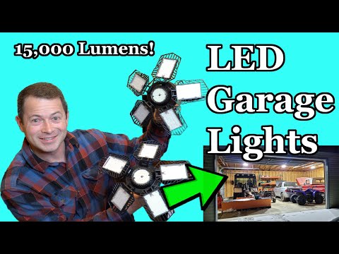 ✅ Deformable LED Garage Lights - Super Bright 15k Lumens - Easy Install Screw in - 150w