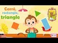 Carré, rectangle, triangle (Vidéo animée des figures géométriques) ⒹⒺⓋⒶ Enfants maternelles