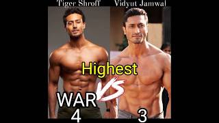 Tiger Shroff V/S Vidyut Jamwal |#tigershroff#vidyutjammwal#war#ganapathpart1#ib71#shorts |