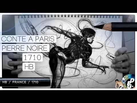 PEOPLE SKETCHING | A FEMALE SUPERHERO | Conte a Paris "Pierre Noire" 1710 in HB