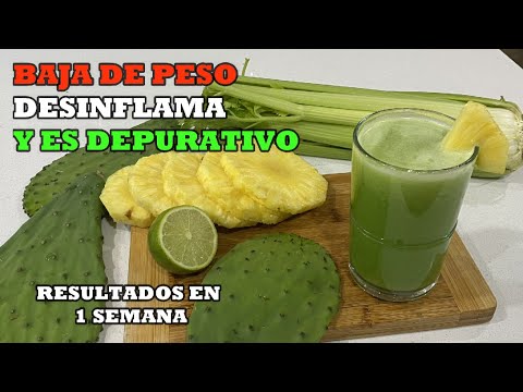 Jugo de Nopal, Piña y Apio. Ayuda a Perder Peso, Desinflama, es Depurativo!