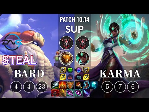 DFM Steal Bard vs Karma Sup - KR Patch 10.14
