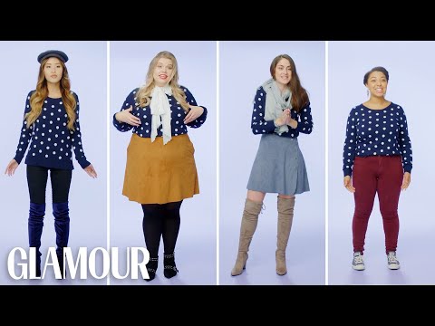 0～28サイズの女性が同じセーターを試着してみました。 (Women Sizes 0 Through 28 Try on the Same Sweater | Glamour)