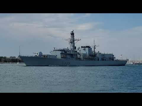 HMS Lancaster sailing out of Portsmouth harbour 8/9/2021