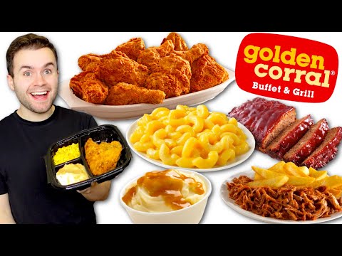 Trying Golden Corral's ENTIRE BUFFET MENU! Entrees...