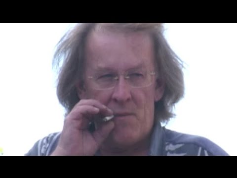 Jefferson Airplane's PAUL KANTNER smokes and jokes with JAY LENO at motorcycle rally